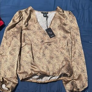 Cream Long Sleeve Ruffled Blouse